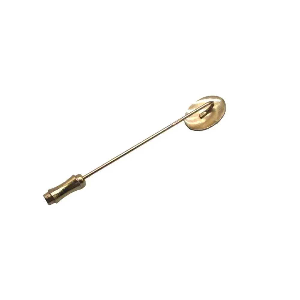 Krementz Oval Shape Stick Pin Engravable Gold Tone Vintage
